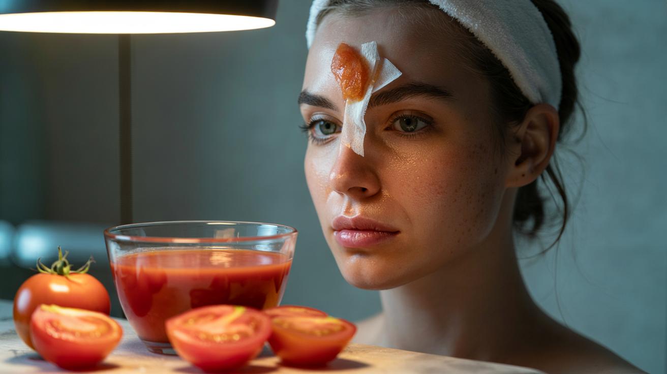 The tomato juice rub that balances oily T-zone shine : how natural lycopene controls sebum instantly